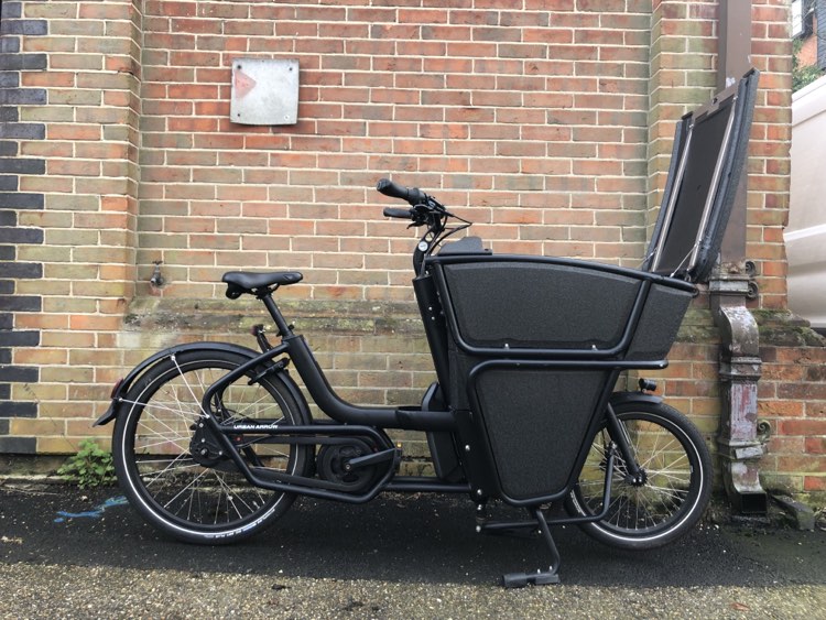 Photo of the Urban Arrow Shorty eBike with the box lid open